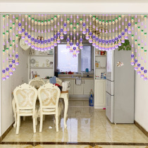 Crystal bead curtain living room decoration entrance partition curtain guest restaurant European style bedroom balcony purple home punch-free