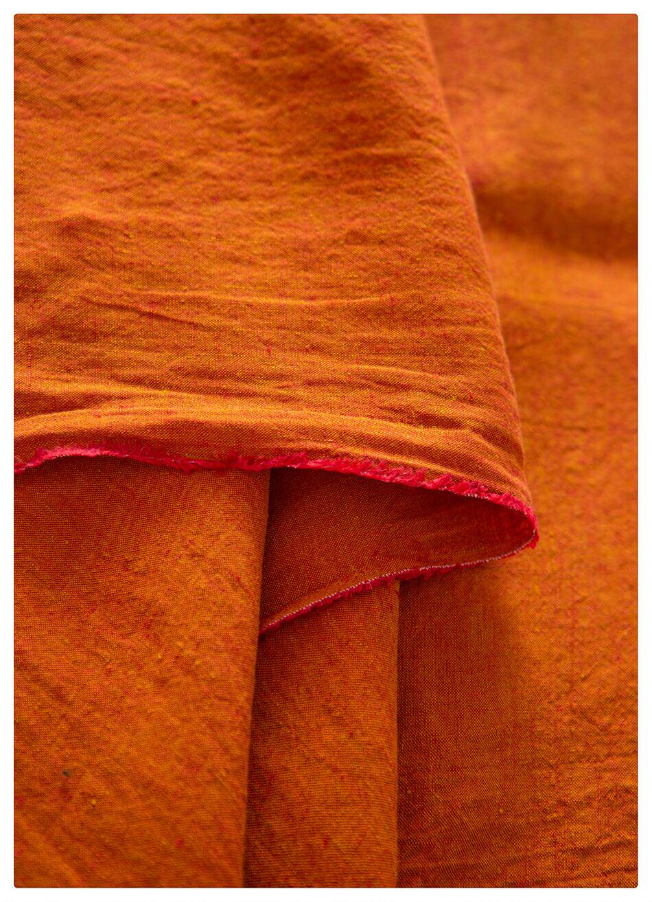 New Pint Price Linen Strong Twist Sand Wash Color Weave Orange Linen Clothing Fabric Foreign Dress Gown Cloth