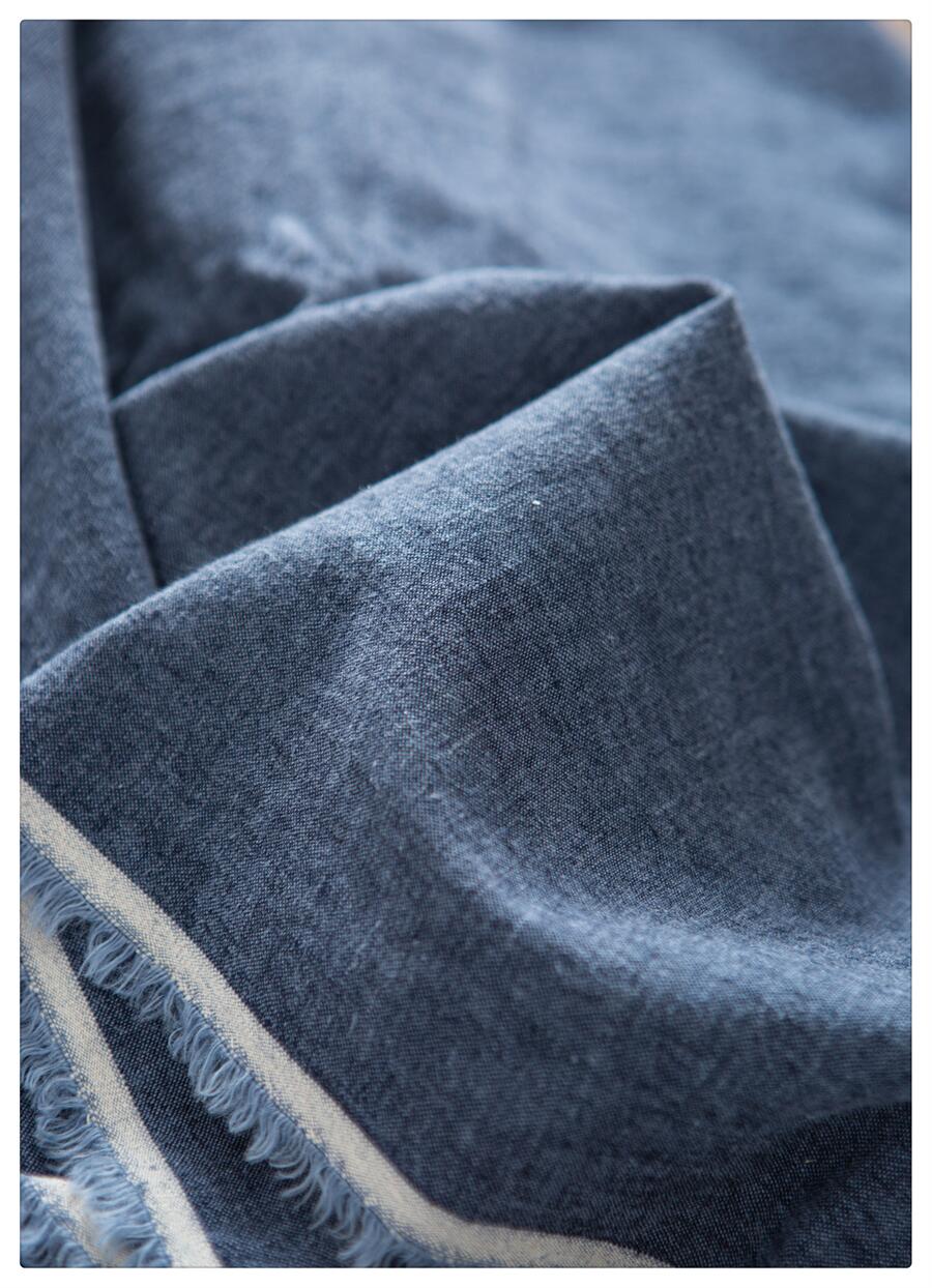 Order fabric spring and autumn cotton linen old retro cotton old tannin wind dark denim style cotton linen fabric