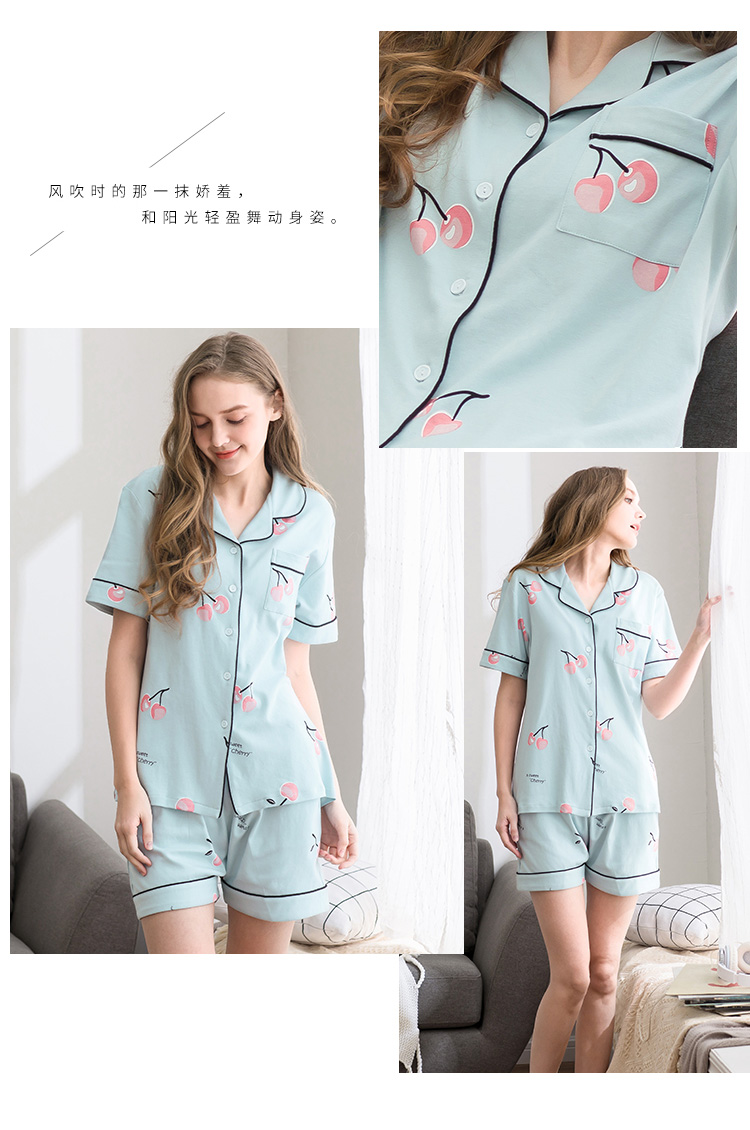 Bộ đồ ngủ mới của Fenton dành cho nữ mùa hè Quần short cotton ngắn tay có thể mặc bên ngoài cotton rộng kích cỡ lớn phù hợp với dịch vụ gia đình mùa hè kiểu đồ bộ