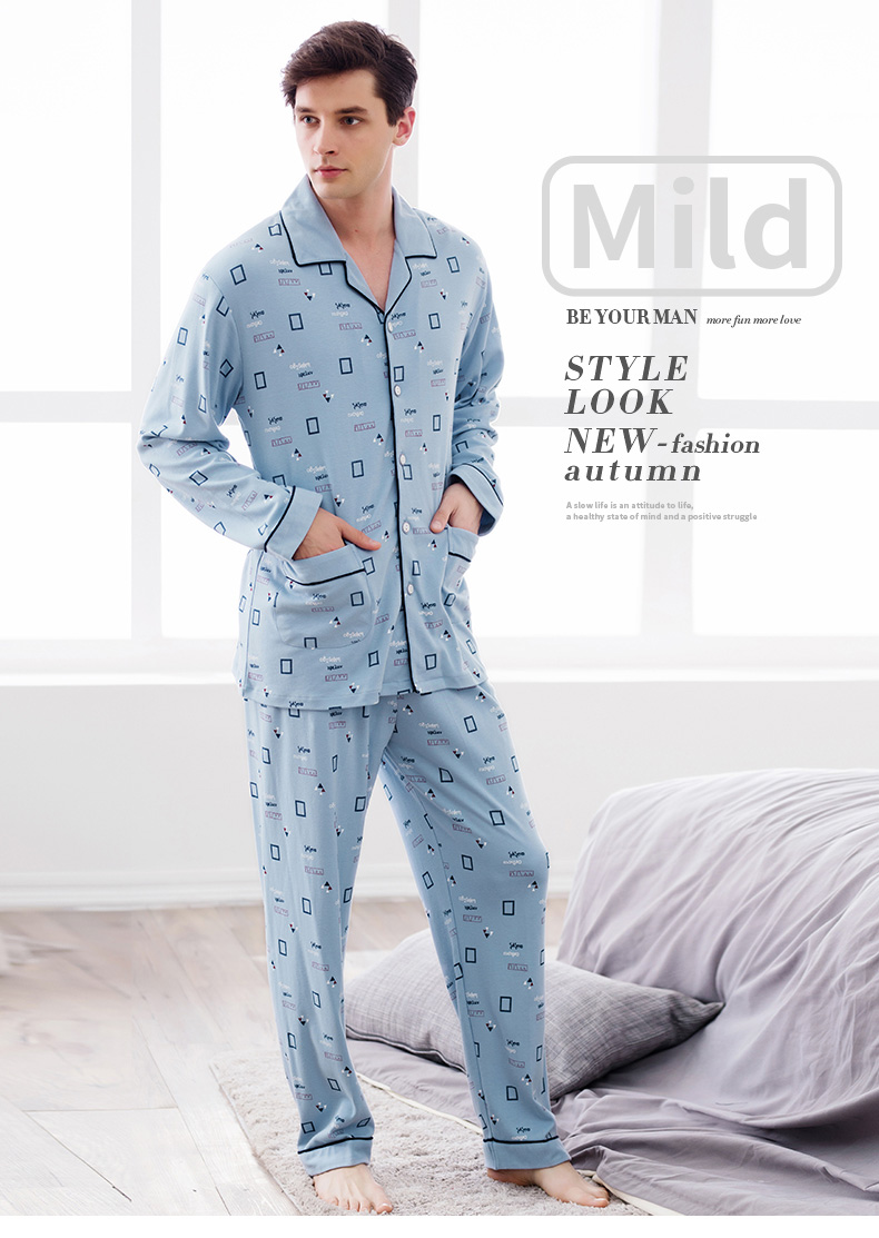 Pyjama pour homme en Coton à manches longues - Ref 3001665 Image 6