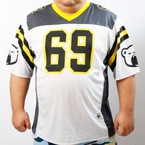 Designed for bear claw breathable mesh hip-hop hip hop RAP fattened size fashion print trend V-neck T-shirt