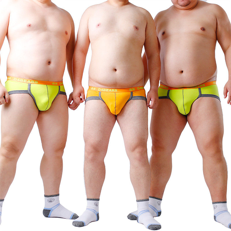 Designed pure cotton large size for bear, male Bear claw U bump color machine Fat bear printed coarse leg comfort triangular underpants