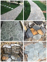 Natural ice crack irregular blue stone slab mesh paste rust color cultural Fossil Courtyard Villa Garden Square outdoor floor tiles