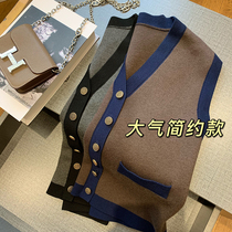 Beauty and beauty to heart Canary 100 hitch a trendy V collar knit cardiopic waistcoat Waistcoat Extra-virgin 2021 New