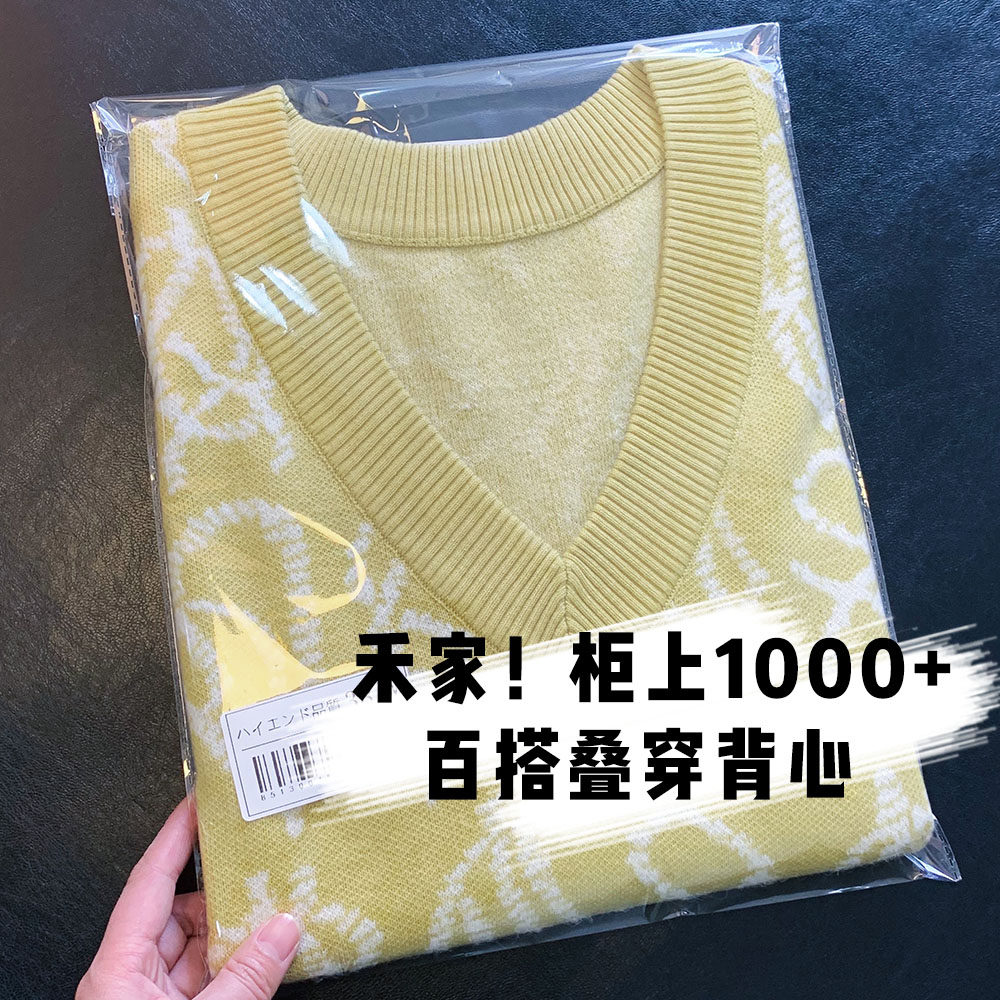 Early spring Wang zha single product European goods niche layered with V-neck loose knitted vest female 2022 new