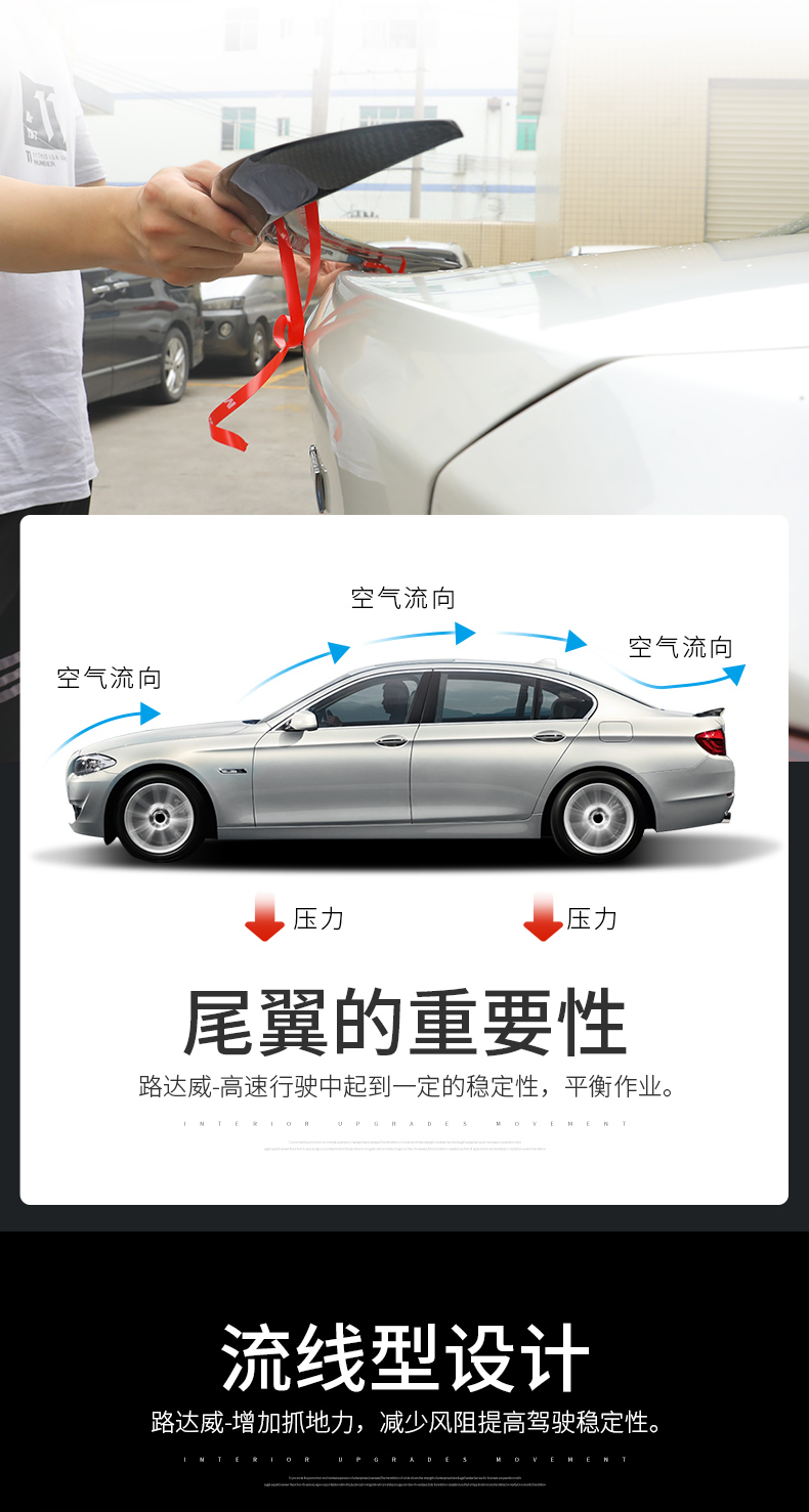 Ludawei BMW 5 Series đuôi 3 series 1 series 2 series 4 series x4x6m ba series 320li đuôi sợi carbon cánh gió ô tô