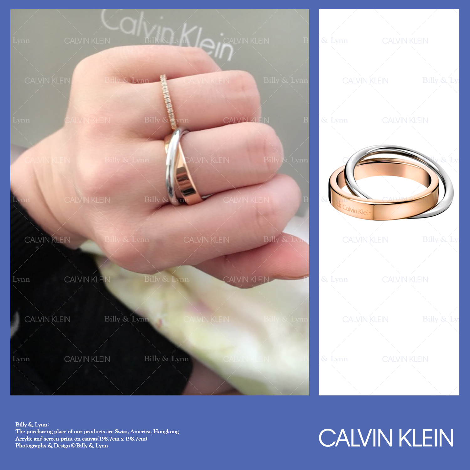 2011 / COIL Sê-ri cổ điển / KJ63BR0101 / CK Cặp đôi vòng tròn đôi màu / Mua sắm tại Mỹ nhẫn vàng tây nữ
