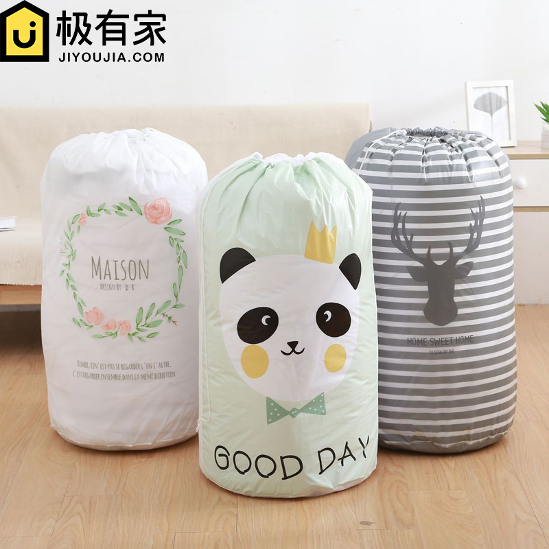 Bundle mouth quilt storage bag Household waterproof and moisture-proof plastic transparent clothes finishing bag Packing generation of large quilt bag