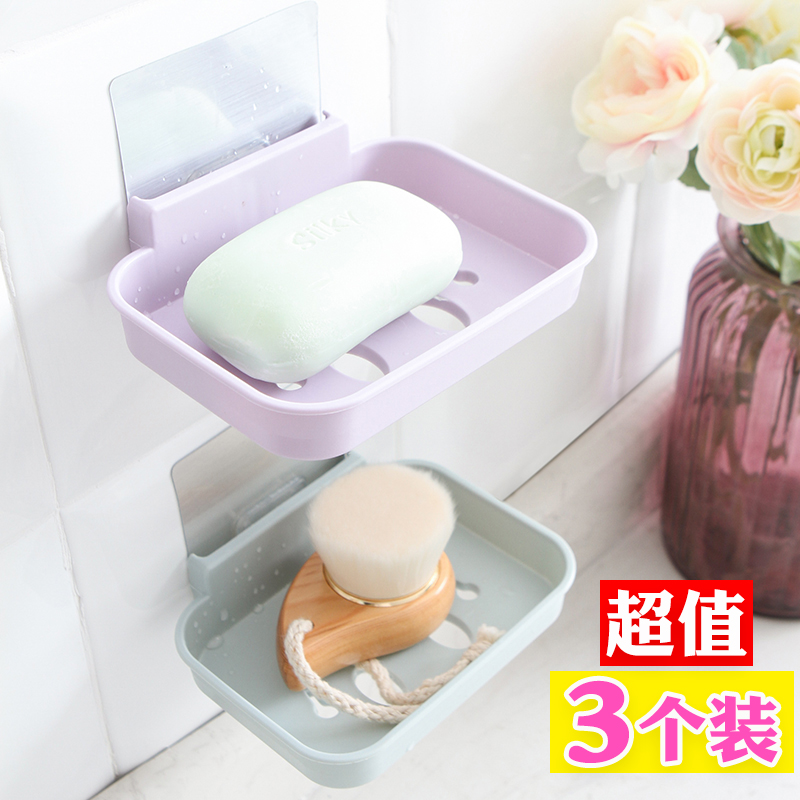 No Mark of Sticky Soap Box Soap Box Hanging Drain Soap Rack Makeup Room Soap Dish Free suction wall Wall Soap Box