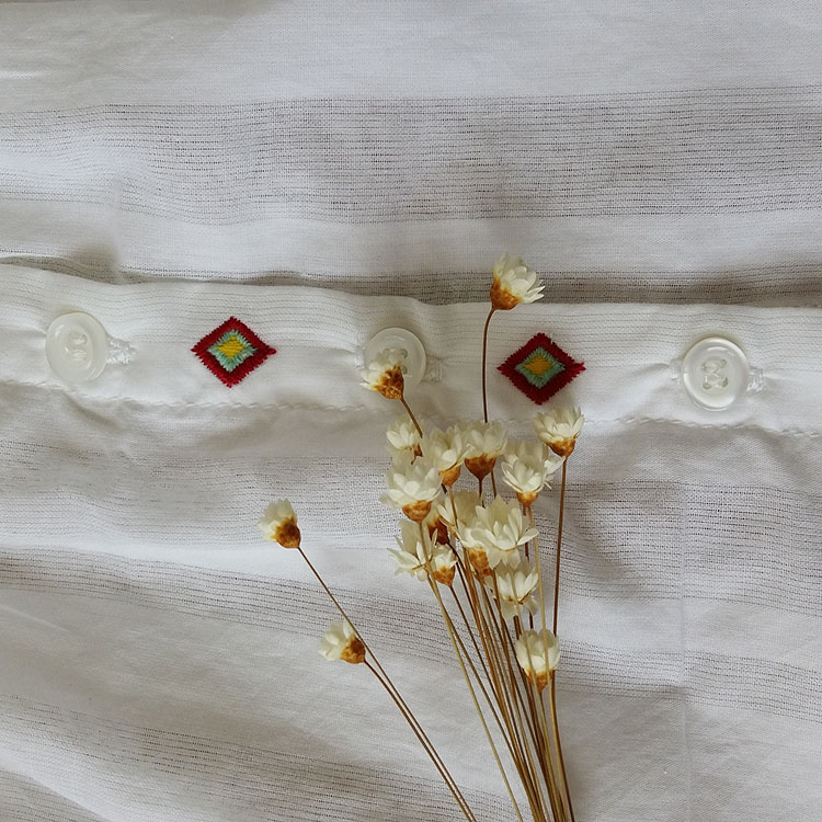 Chemise fille à manche longue en lin - Ref 2084572 Image 8