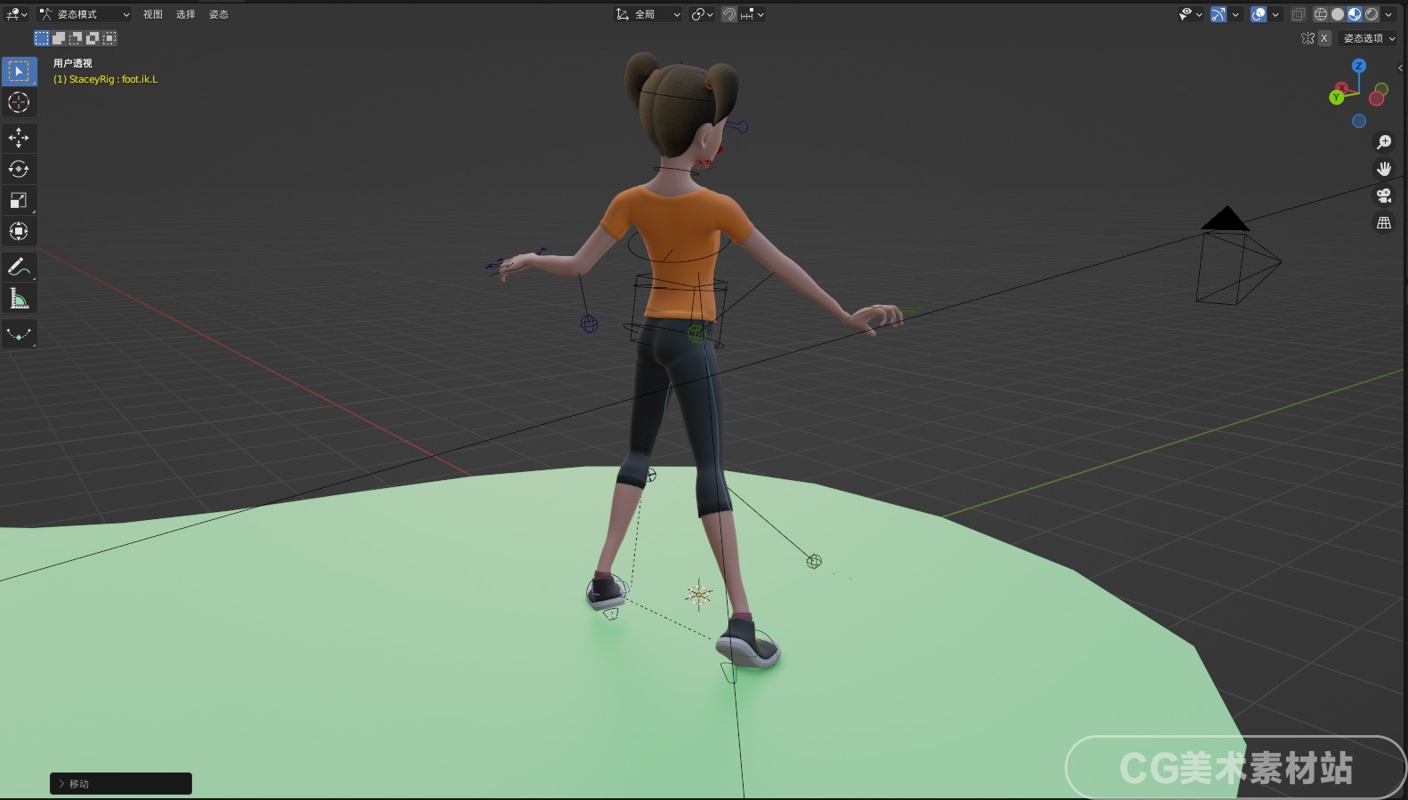 图片[2]-Blender 美式卡通风格角色动画电影人物带骨骼绑定女孩3D模型素材-cg男孩