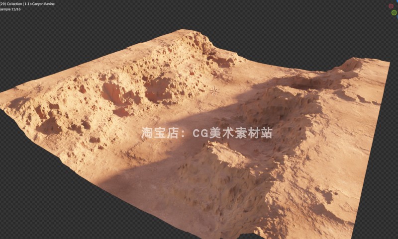 图片[2]-Blender火星沙漠黄泥土戈壁滩峡谷地形场景3D模型素材-cg男孩