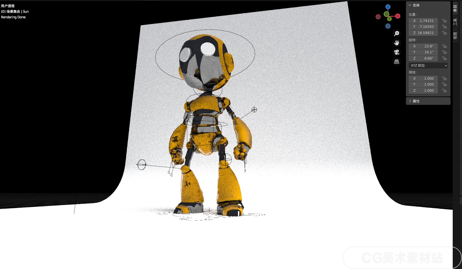 【Blender动画电影角色机器人机械人3D模型素材】-cg男孩