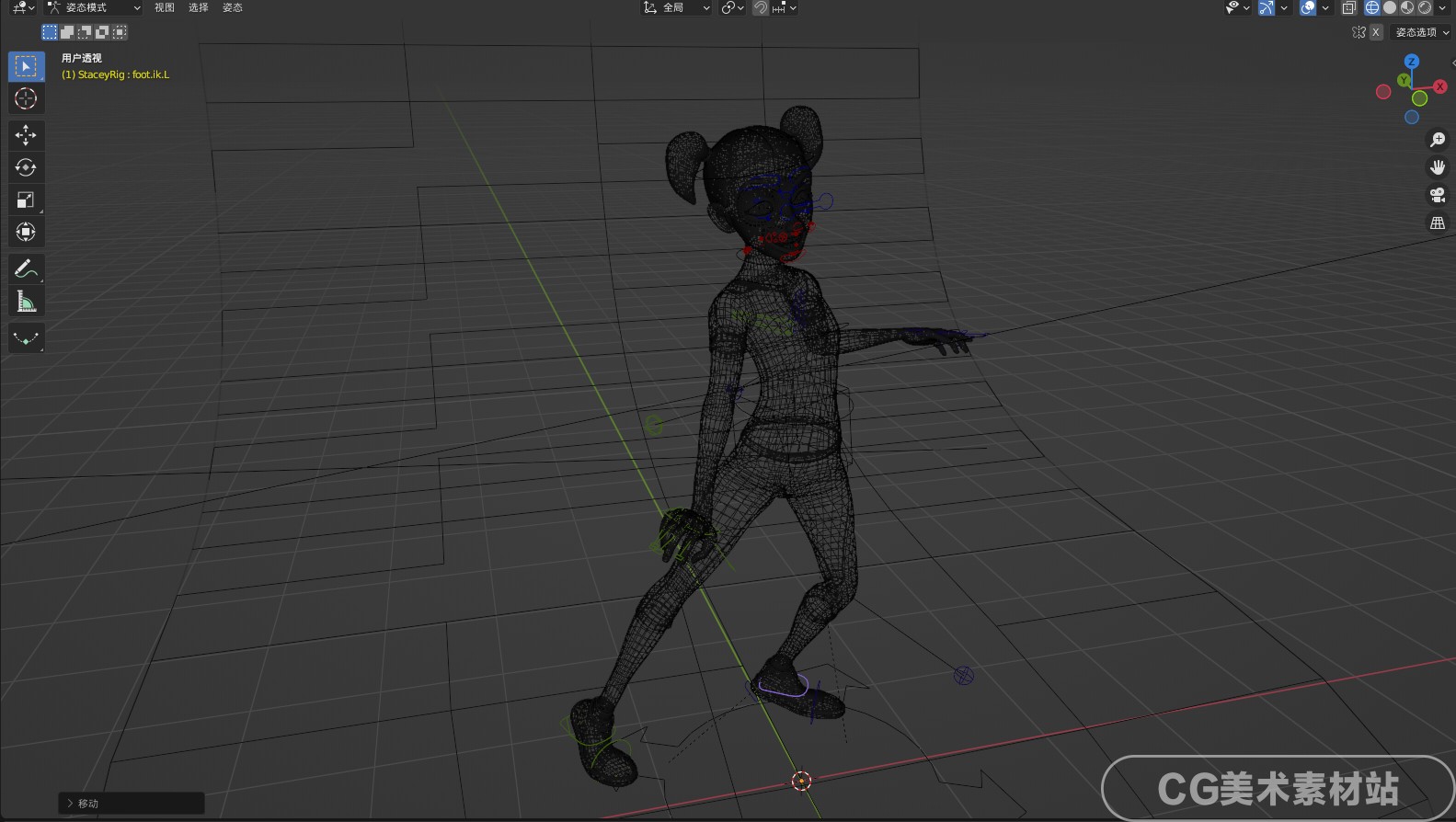 图片[7]-Blender 美式卡通风格角色动画电影人物带骨骼绑定女孩3D模型素材-cg男孩
