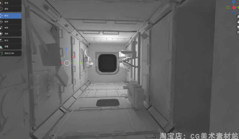 【Blender/C4D/FBX太空航天飞船NASA国际空间站天宫舱体内部3D模型】-cg男孩