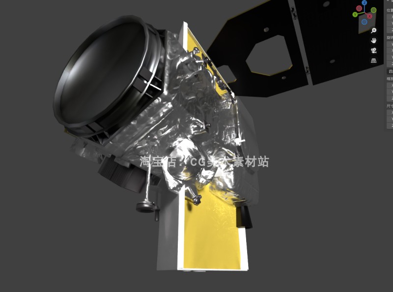 图片[3]-Blender/C4D美国NASA太空宇宙飞船ICESAT冰探测卫星3D模型素材-cg男孩
