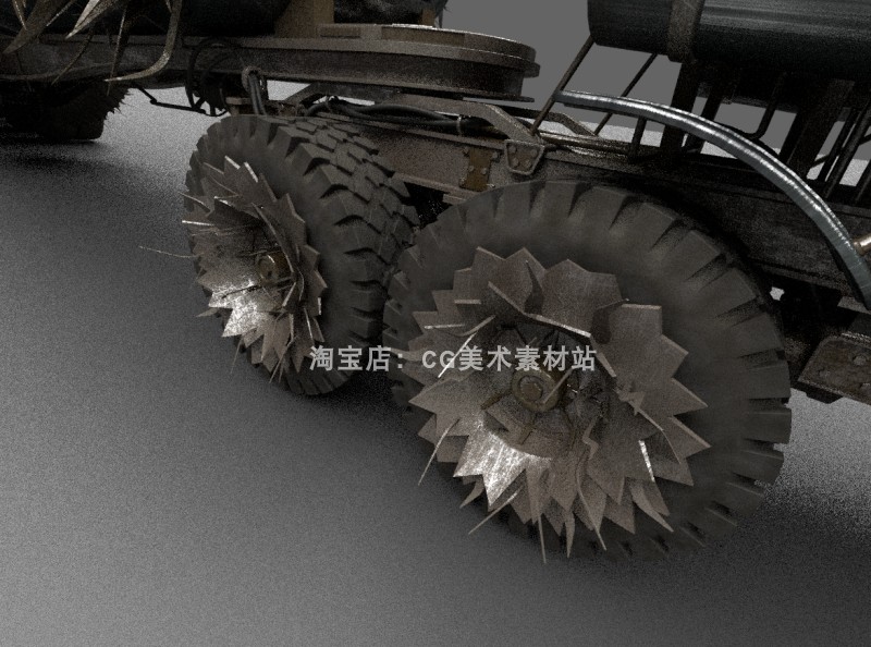 图片[6]-Blender疯狂的麦克斯电影道具末日战车油罐车3D模型素材-cg男孩