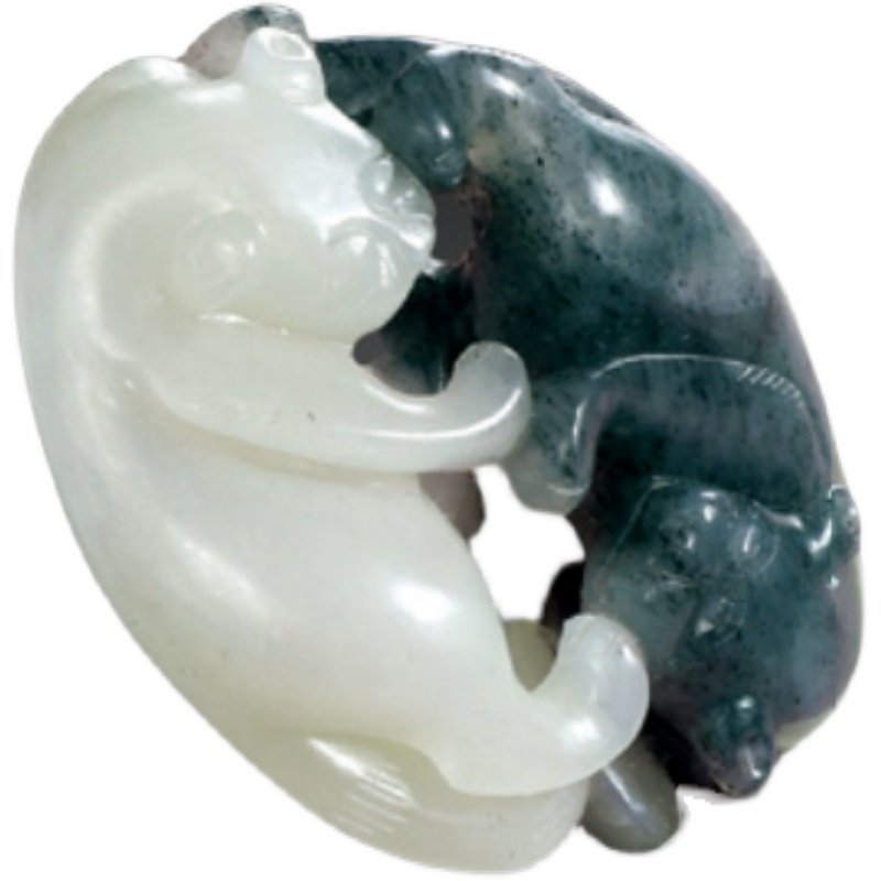 Qingdai and Tian Yuplayful jade double jubilation and Tian jade necklace collection of the collection and Tian jade pendant