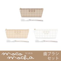 Mushroom Tun Japan imported mocomocha bear mesh wash bag toothbrush set pencil bag storage makeup