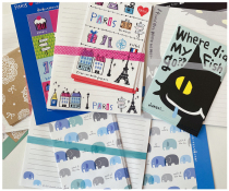 特价 日本进口 Mind Wave 可爱信封贴纸套装 猫咪 小象 巴黎 蕾丝