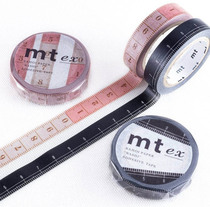 Mushroom Tun Japan Import MT And Paper Adhesive Gauge Ruler Measure Narrow Ruler cut ruler black ruler