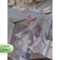 Caramel Biscuits Snowspun Folds Skirt Hem Bubble Lace Sweet girl Underpants Translucent Sexy Pure Cotton Bottom Crotch