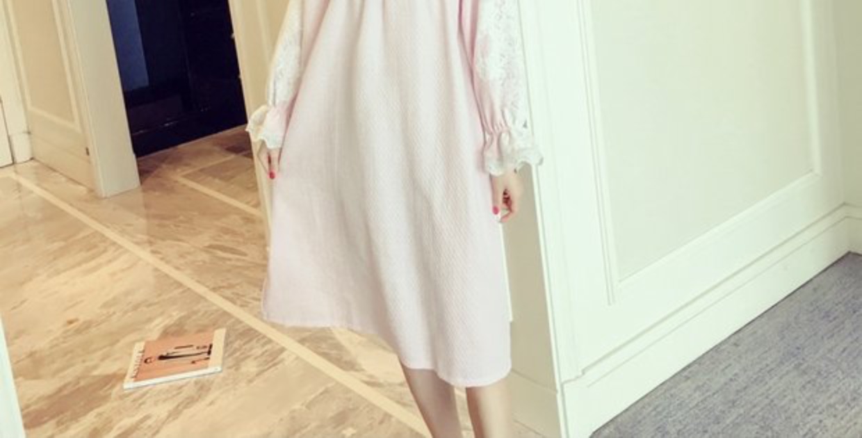 TQ siêu đẹp waff cotton thêu tay ren đồ ngủ nhà phục vụ phụ nữ mùa xuân và mùa hè váy ngủ váy ấm áp cho mùa đông