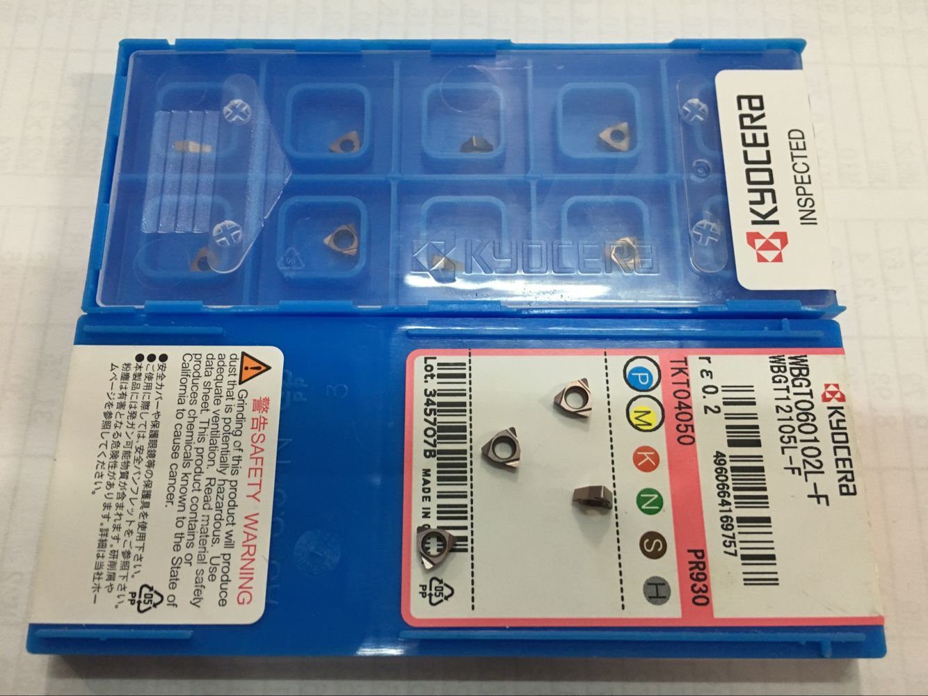 Kyocera Small Boring Insert Carbide Purple Coated WBGT060102L-F PR930