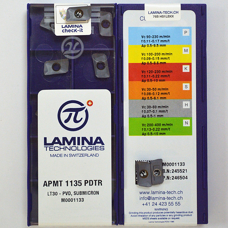 Swiss Linnina LAMINA milling insert APMT1135PDTR LT30