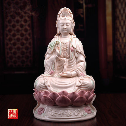 Lingwei customized 11-inch Guanyin Bodhisattva statue Guanyin Buddha statue ceramic household worship Buddha hall decoration to ensure safety