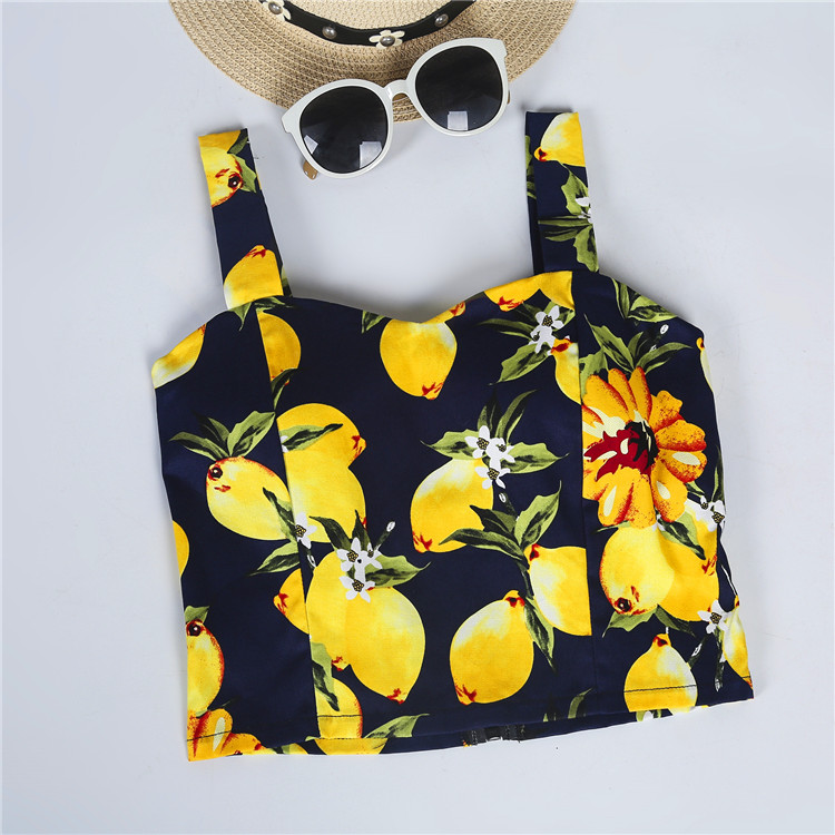 Camisole nữ ngắn phần neo hoa đa năng quấn ngực corset lộ rốn cơ sở sống phong cách Harajuku trên quần áo thời trang công sở nữ