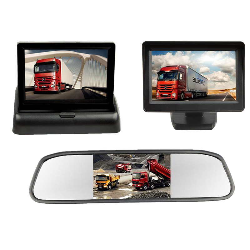 Large and small truck car reversing image HD display 4 3-inch desktop folding AV head display