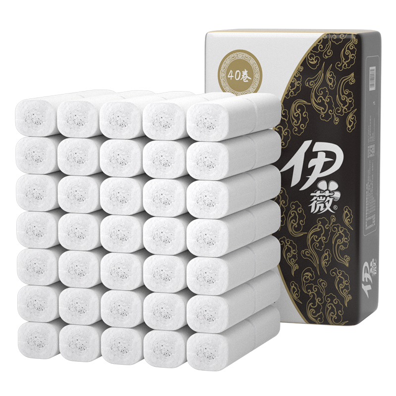 【20万好评!】40卷伊薇加厚4层卷纸