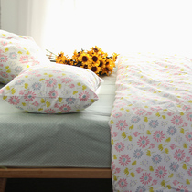 Sun Flower Hand-painted Fresh Fields Garden Pure Cotton Set As Dormitory Single Bed Linen Bed Hat Pillow Case Quilt Cover Bed