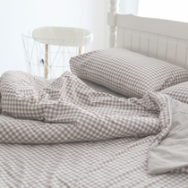 Extremely simple ab grid washed pure cotton cloth custom made with quilt cover bed linen pillowcase can be fitted with a day-style kit
