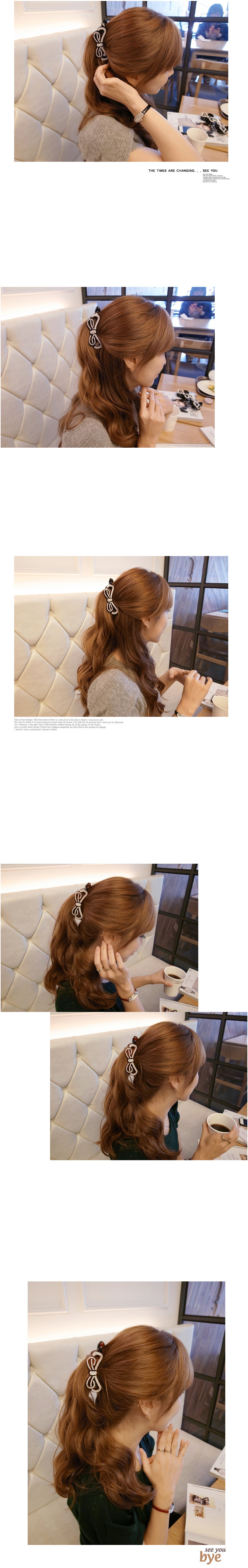 Thời trang hàn quốc kẹp tóc phụ kiện tóc Hàn Quốc phiên bản của hollow rhinestone bow chuối clip dọc thư mục thẻ dọc ponytail clip