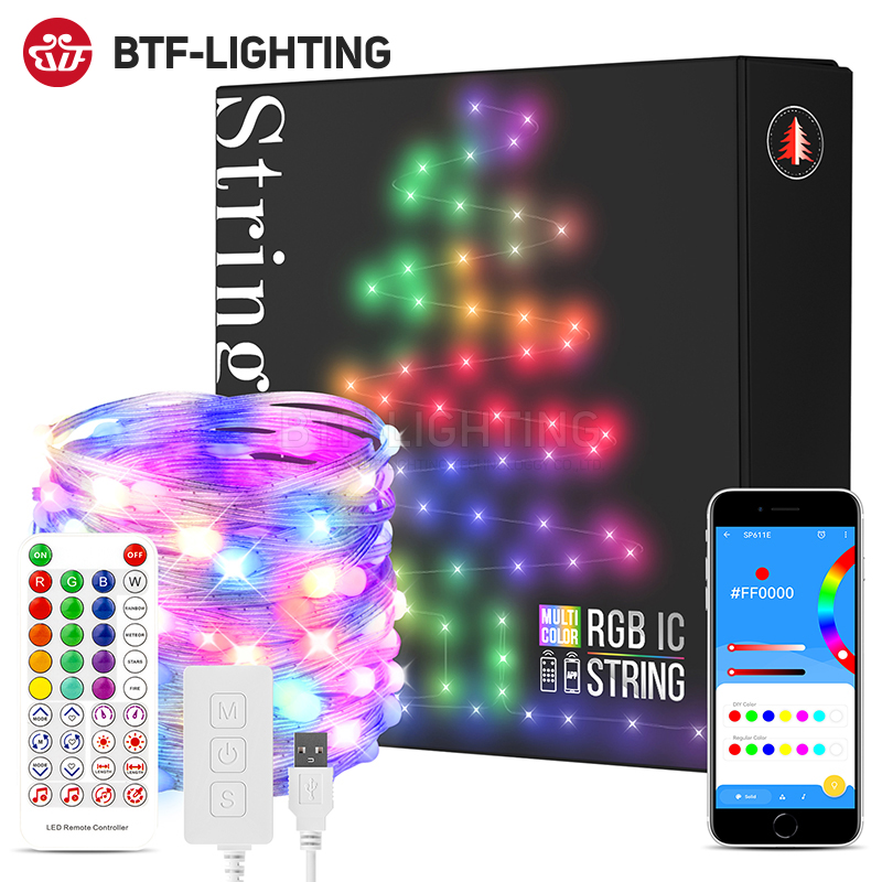 WS2812B magic color RGB built-in IC chip 4020 patch waterproof 5V programmable design full-rehearsal water wire copper wire lamp string