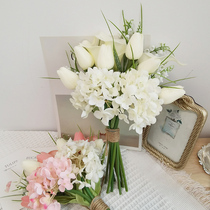 ins wind bridal bride marries a flower emulation flower collar certificate photo prop tulips tulip rose little fresh handmade flowers