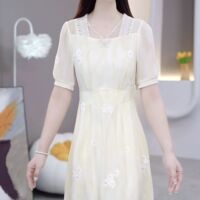 High-end Tencel fabric fashionable western-style elegant dress skirt 2026 summer new temperament age-reducing slim dress
