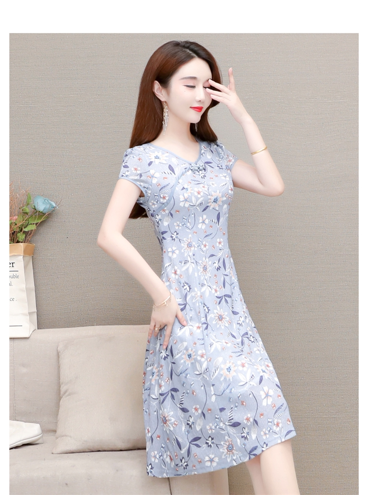 绸布袋 小个子显高碎花旗袍改良版洋装子2023年新款夏天高端洋派质高贵