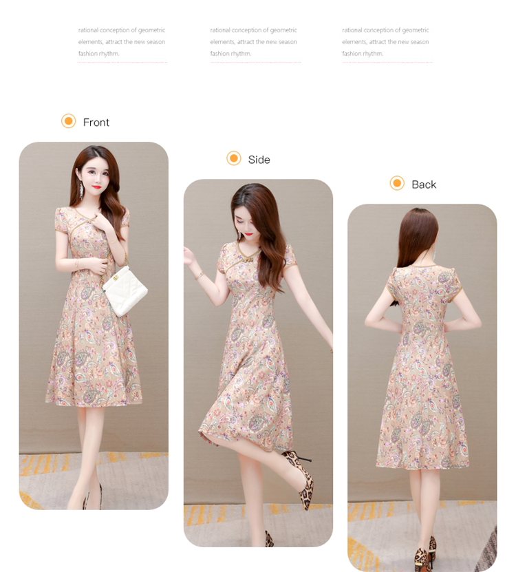 绸布袋 小个子显高碎花旗袍改良版洋装子2023年新款夏天高端洋派质高贵