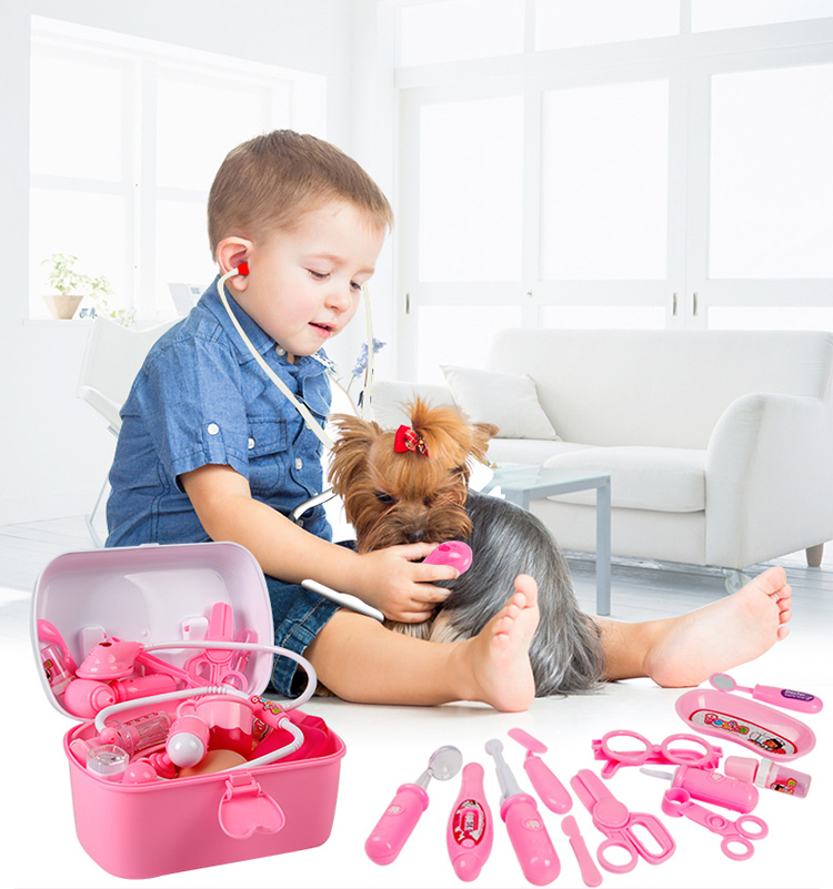 Trẻ em Bắc Mỹ bác sĩ đồ chơi đặt bé gái chơi nhà ống nghe bệnh viện tiêm đồ chơi bé gái 3-6 tuổi 5 bộ đồ chơi nấu ăn