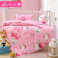 Milana mẫu giáo quilt ba mảnh cotton trẻ em quilt sáu mảnh cotton quilt cover bé nap bộ đồ giường 	bộ chăn ga gối cho bé sơ sinh	