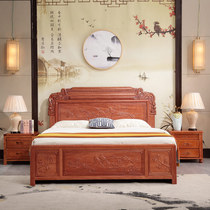 Flowers Pear Wood Double Man Bed Solid Wood Large Bed 1 8 m Wedding Bed Chinese Large Bed New Vintage Solid Wood Bed Master Bedroom Bunk Bed