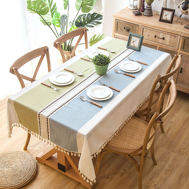 Chinese tablecloth cotton linen art style color printing embroidery smoothie rectangular coffee table cover cloth round table cloth