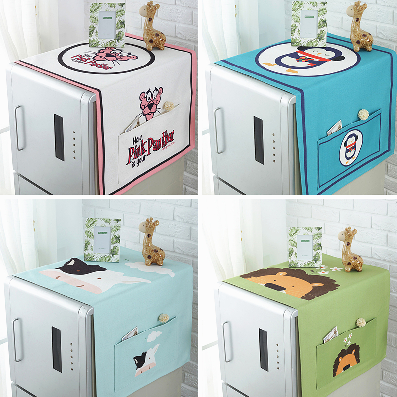 Nordic refrigerator cover cloth Bed cabinet dustproof sunscreen cover Waterproof double door washing machine dust cover cover towel Microwave oven cotton and linen