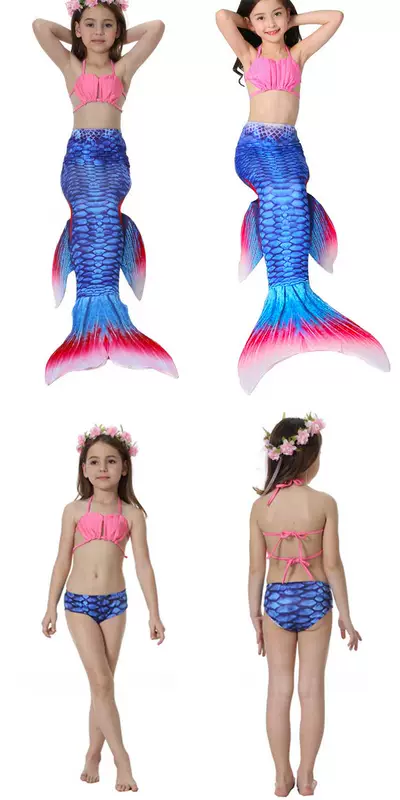 Nàng tiên cá đuôi công chúa có thể được trang bị bộ đồ bơi spa mắt cá chân cho bé gái mặc bikini đồ bơi