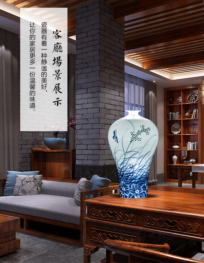 Jingdezhen ceramics furnishing articles manual hand - made under glaze color porcelain vase son thin foetus modern Chinese style household act the role ofing is tasted