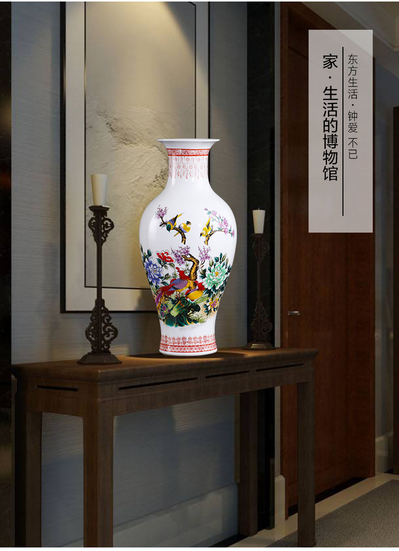 Large landscape of jingdezhen ceramics vase Chinese flower arranging sitting room home TV ark adornment porcelain of furnishing articles